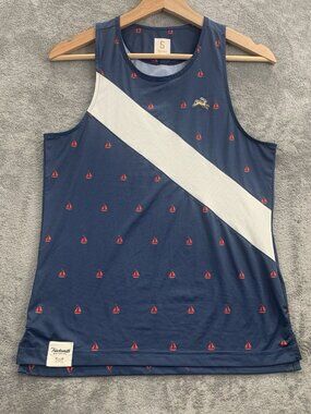 Tracksmith Shirt Mens S Van Cortlandt Singlet Tank Top Sailboat Running Racing